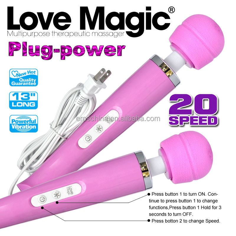 China factory:Plug-in 20 speed Love magic wand massager , New AV wand