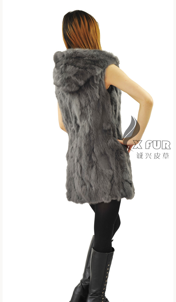 女性ファッションドレスcx-g-b-31a痩身ウサギの毛皮のベスト問屋・仕入れ・卸・卸売り