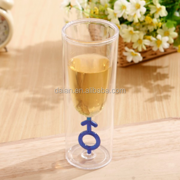 bpa free customized double wall plastic champagne cup