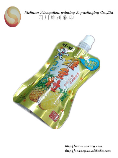 aluninum foil stand up pouch with orange ice tea