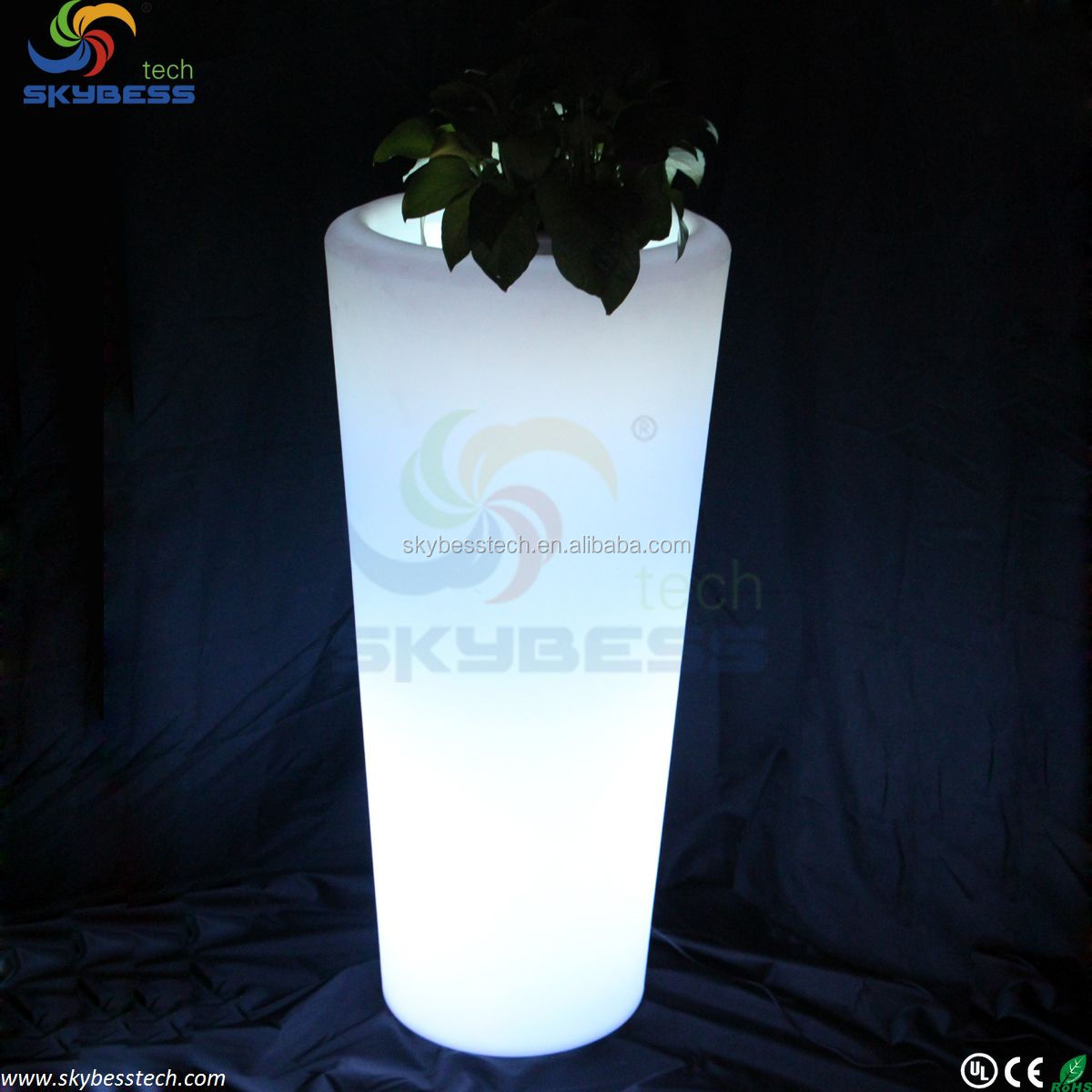 Ledの植木鉢/プラスチック製の植木鉢/led垂直庭園、 リモコンledライトフラワーポット、 屋外のプラスチック製の大きなledフラワーポット問屋・仕入れ・卸・卸売り
