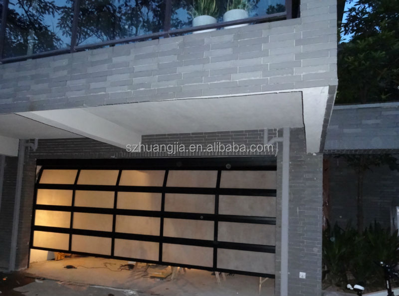 Modern Contemporary Full View Frosted Glass Garage Doors 16x7