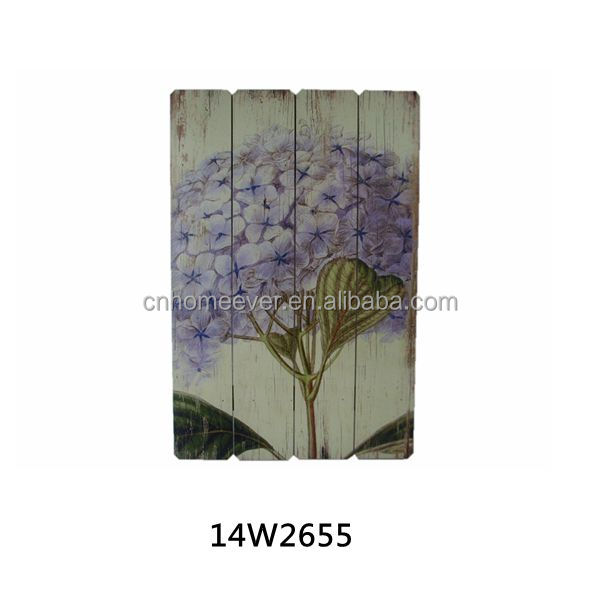 装飾的な木製プラークを持つ紫色のアジサイの花問屋・仕入れ・卸・卸売り