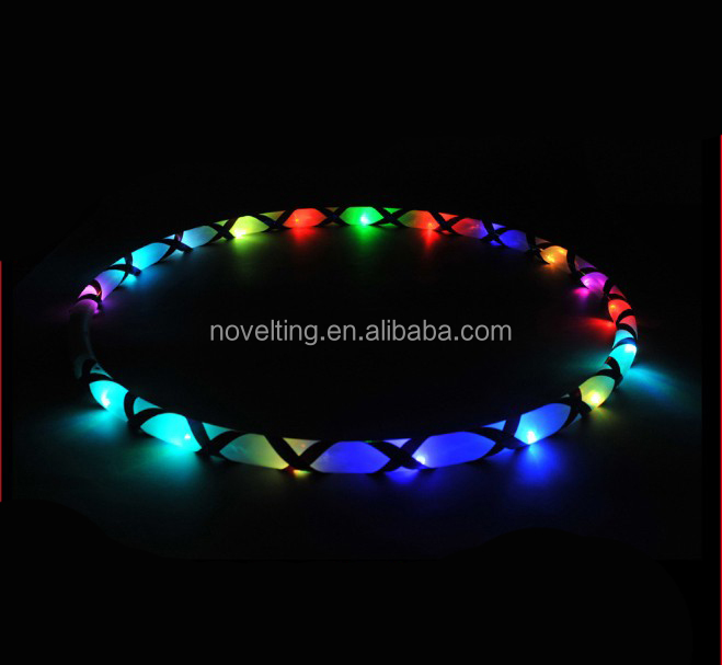 led点滅グローフラフープ卸売フラフープ、 点灯ledフラフープ、 つけられたフラフープ問屋・仕入れ・卸・卸売り