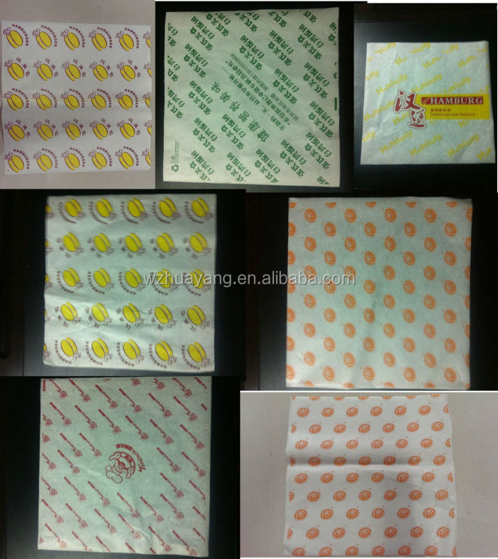 custom printed bread burger wrapping paper oil-proof food packaging wood pulp paper made in china manufacturer supplier