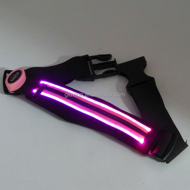 カスタマイズされたウエストポーチledが付いているled発光スポーツスポーツウエストポーチベルトポーチ問屋・仕入れ・卸・卸売り