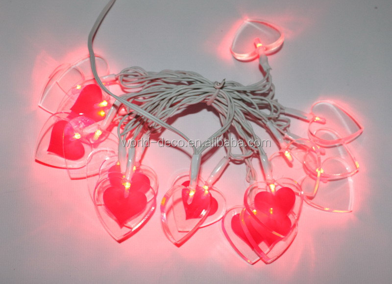 形状豆電球3d心臓/3dハート形のledガーランド/バッテリー式led装飾的なライト問屋・仕入れ・卸・卸売り