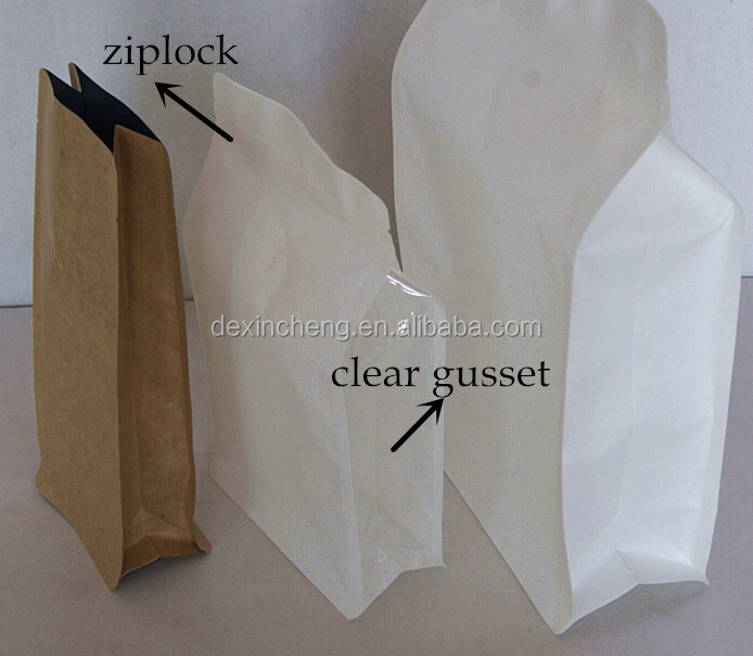 Matte BOPP Block Bottom Coffee Bags With Degassing Valve