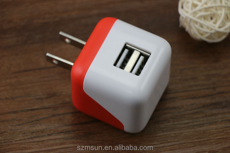 卸売カラフルなiphone用充電器usb充電器、 デュアルusbトラベルチャージャー問屋・仕入れ・卸・卸売り