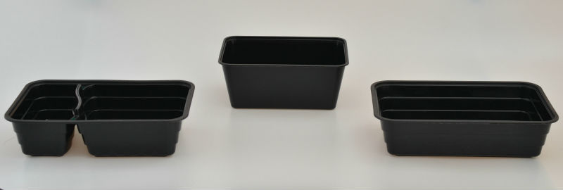 黒いプラスチック製の電子レンジ千ミリリットル使い捨て食品容器問屋・仕入れ・卸・卸売り