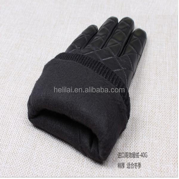 黒の男性の革の手袋em004ボタン付き問屋・仕入れ・卸・卸売り