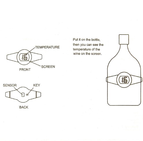 LCD Display Digital Wine Thermometer For Red Wine Bottle TL8002B