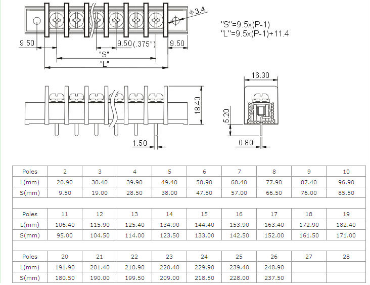 Competitveblock_zb45c_9.5mm_300v価格と高品質の端子仕入れ・メーカー・工場