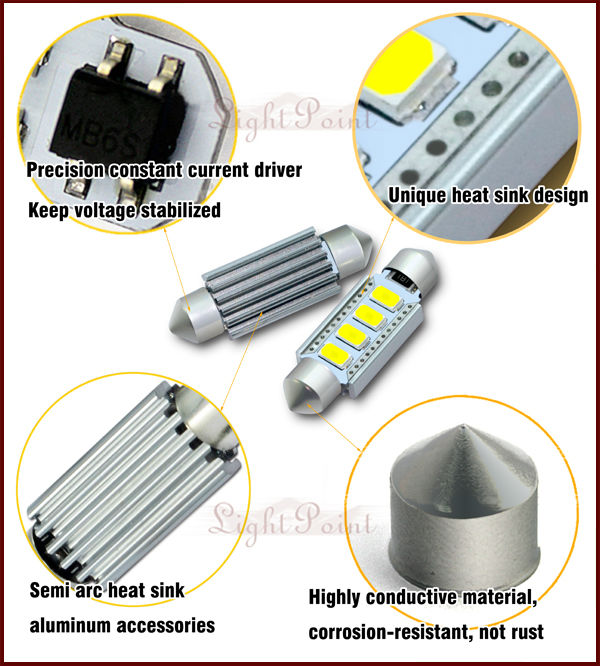 爆光 LED SMD ルームライト ルーム球 LED ルームランプ■ ハイワットSMD3連発5730チップ付け(36mm /42mm選択可能 )問屋・仕入れ・卸・卸売り