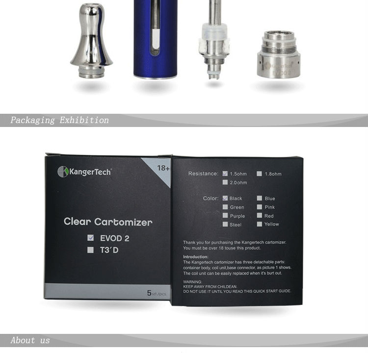 2014 Kanger Evod 2 clearomizer dual coil atomizer Kanger evod 2