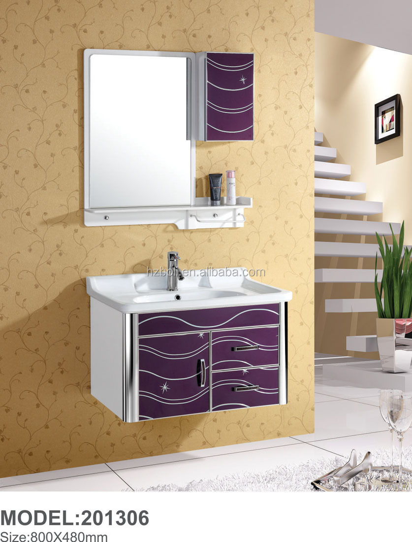 2014年ステンレス鋼の浴室用キャビネット、 高品質スタイリッシュ壁は家具をマウントバス洗面化粧台( 201307)問屋・仕入れ・卸・卸売り