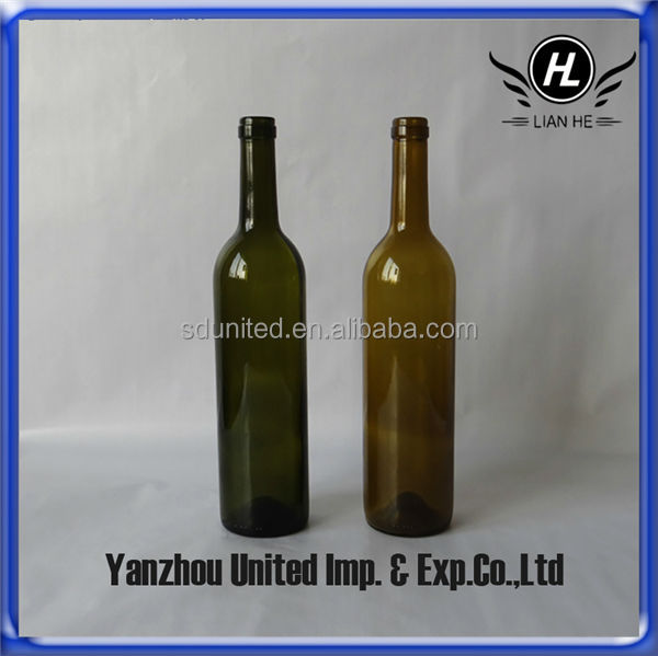 750ml high quality red glass wine bottles for sale