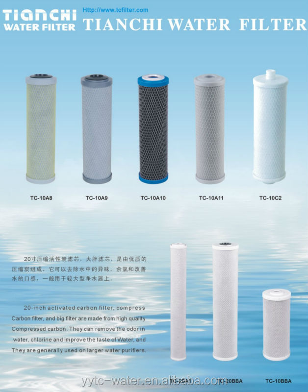 high efficiency&compact 5"/10"/20"Water Filter Core CTO Water Filter Candle&Cartridge (TC-10A7) for home drinking