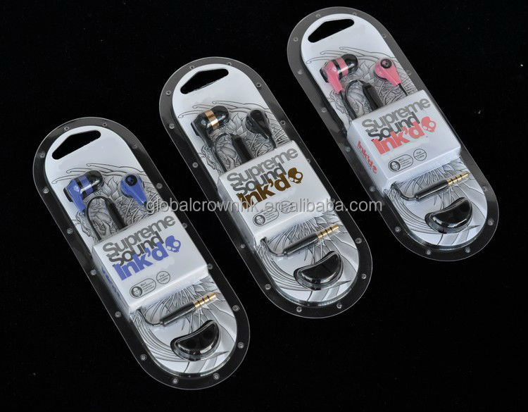 新しいボックス小売headphone+earphonesマイク付き頭蓋骨キャンディイヤホンヘッドフォンhi-fiink'd2mp3mp4ipod用問屋・仕入れ・卸・卸売り