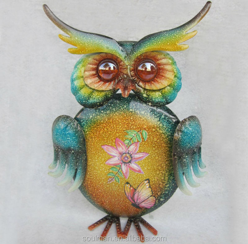 2014 new and hot selling me<em></em>tal owl wind chimes owl hanger wall decoration home decoration問屋・仕入れ・卸・卸売り