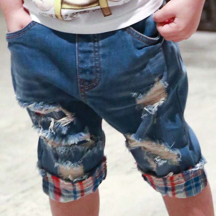 ユニークなデザイン2015折れ穴最新の男の子のジーンズの女性のための穴付き仕入れ・メーカー・工場