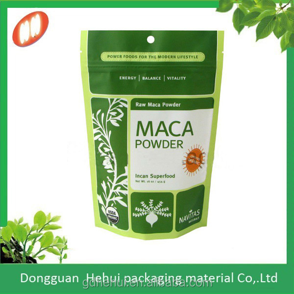 Stand up custom printing plastic tea bag with zipper