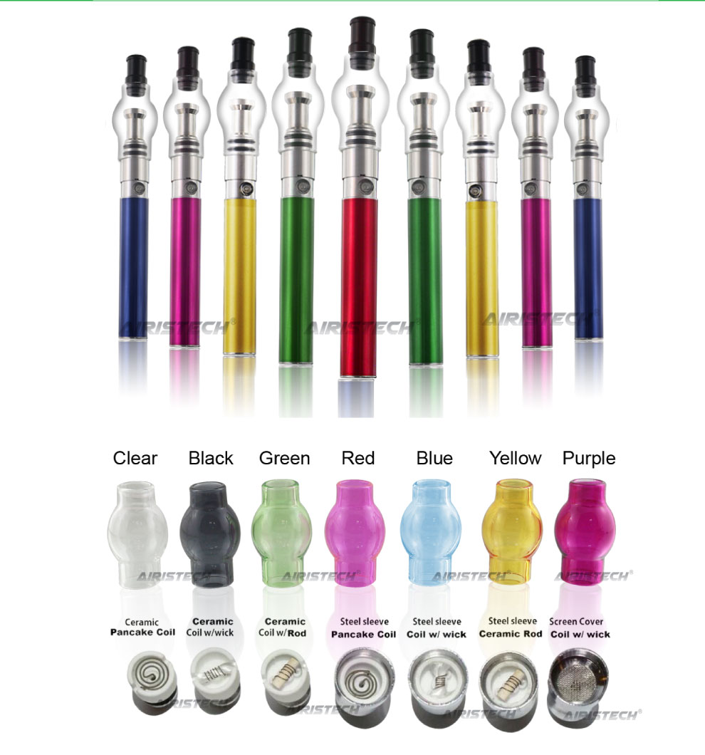 7 Color Ego Vape Pen Ceramic Pyrex Glass Globe Vaporizer Atomizer With Non Stick Silicone Jar