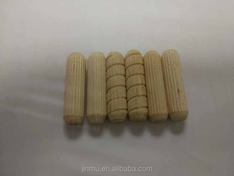 China Hotselling Grooved Wooden Dowels Cheap Threaded Wooden Dowel With
