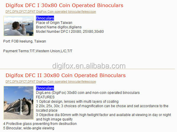 Digifox DFC IIの3080硬貨は双眼鏡を作動させた問屋・仕入れ・卸・卸売り
