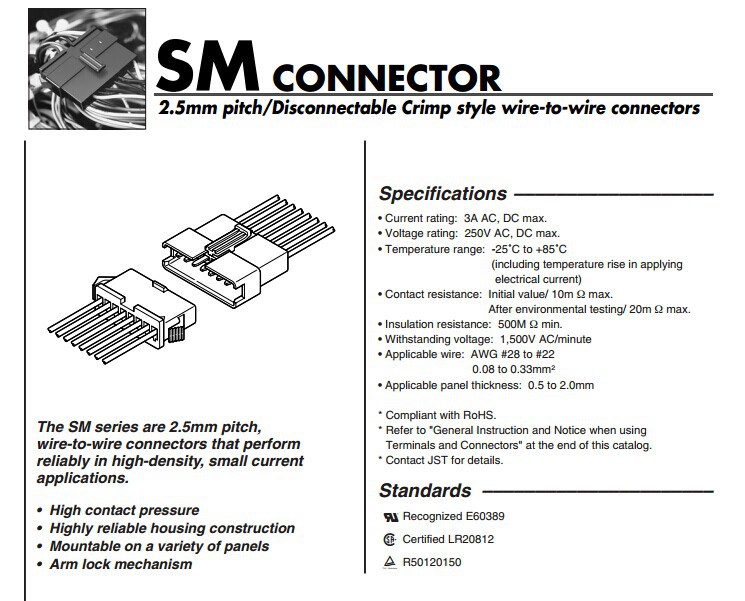 Smp-12v-nc2.5mmピッチ/disconnectable圧着スタイルのワイヤーへ-- ワイヤコネクタ在庫で新しく、 元仕入れ・メーカー・工場