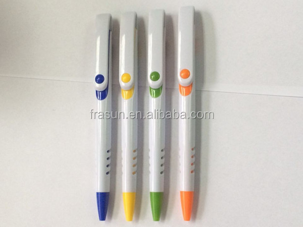 個人的なロゴ幻想的なデザイン安いプロモーション白ペン、 プラスチック製のボールポイントペン問屋・仕入れ・卸・卸売り