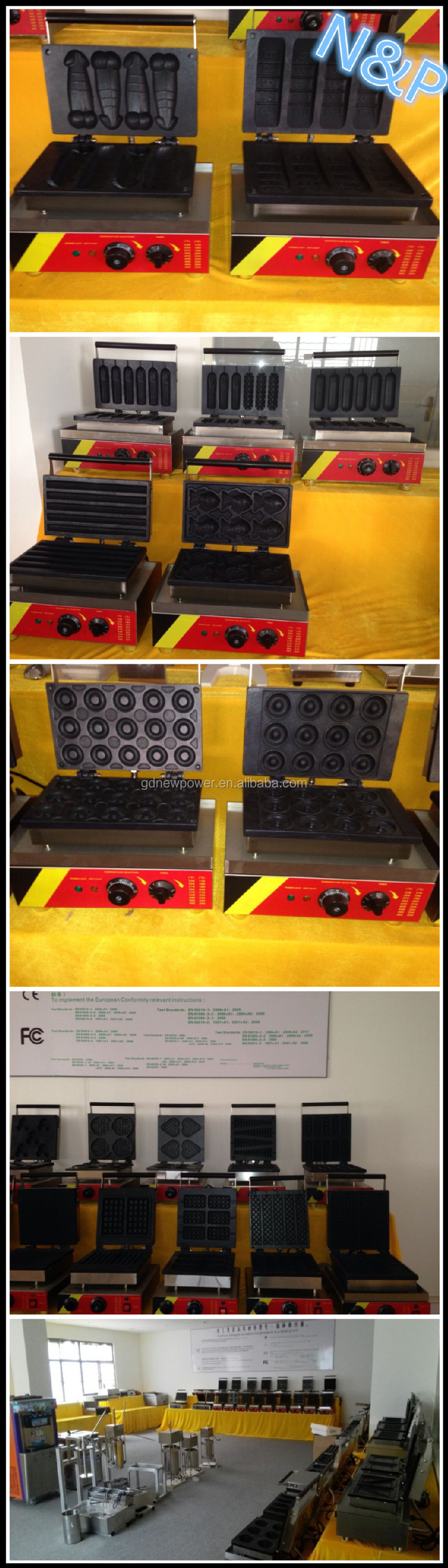 Best heating fast rectangle waffle making machine model EB-Q2