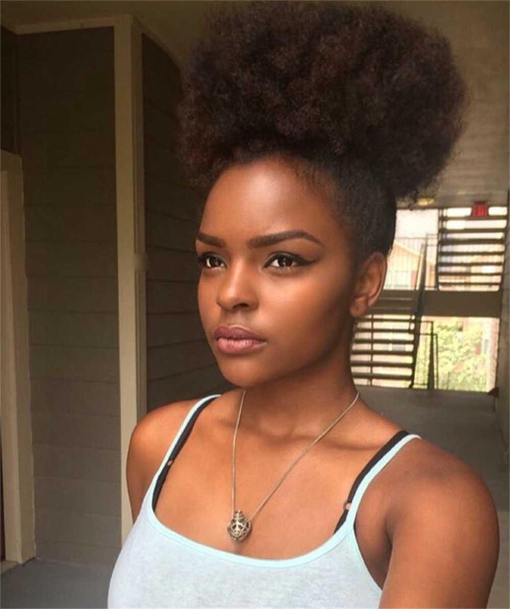 Cute Kinky Curly Pony Tail Hair Piece Nautral Big Kinky Curly Puff