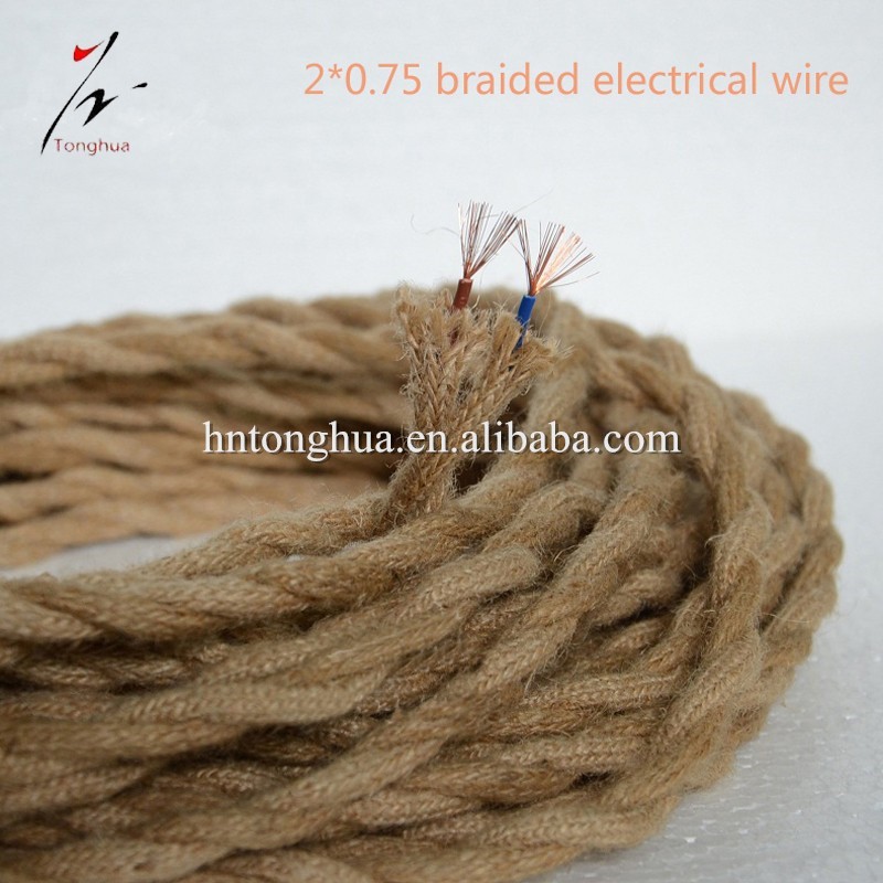 Hemp Rope 0.75mm 2 Copper Core Twisted Electric Cable Wire Buy Hemp