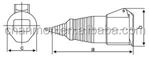 32a3pne5ピン220-380v/240-415vip44225リットル三相防滴工業用コネクタ/ケーブルスリーブ付カプラー仕入れ・メーカー・工場