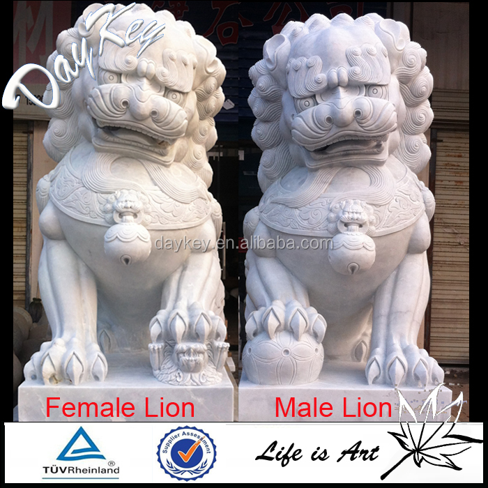 屋内の石獅子像、 白い大理石の石獅子の彫刻問屋・仕入れ・卸・卸売り