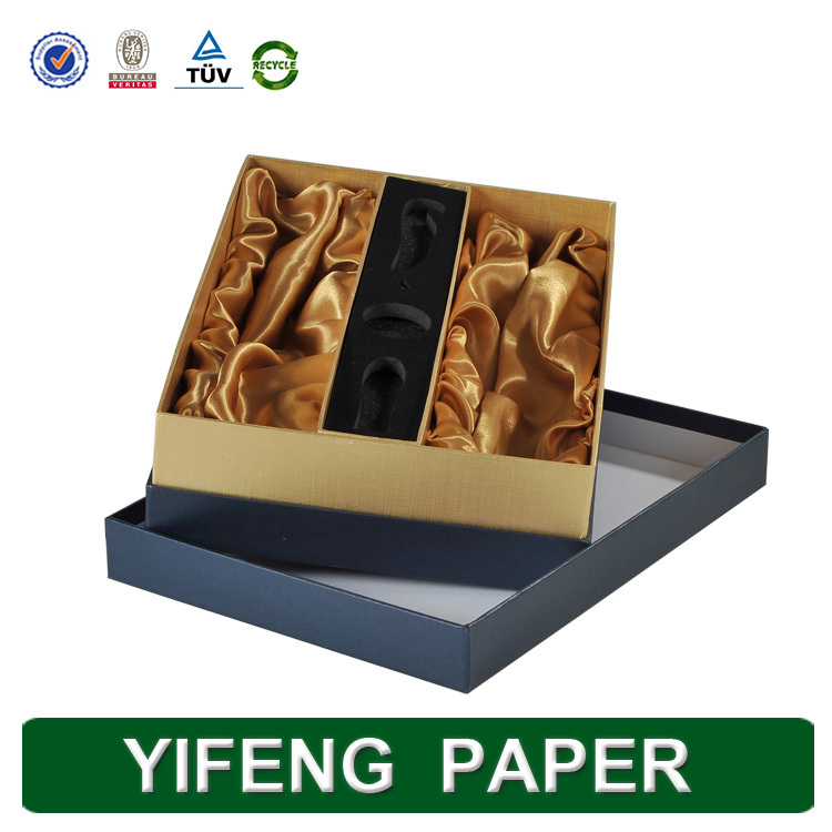 red wine and bottle opener packaging carrier paper box with foam inside