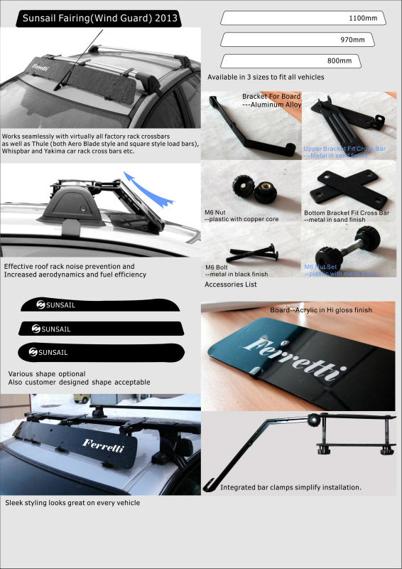 2016 New Design Fairing Windguard Air Deflector For Veriously Cars