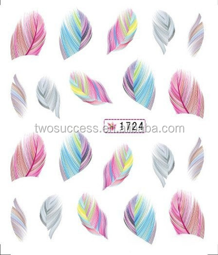 Nail Sticker Feather Watermark UV Gel Nail Polish Sticker Korea Designed Nail Art Decal Sticker (2)