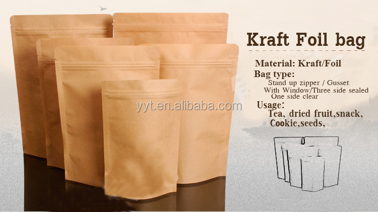 custom brown paper food packaging foil lined bags仕入れ・メーカー・工場