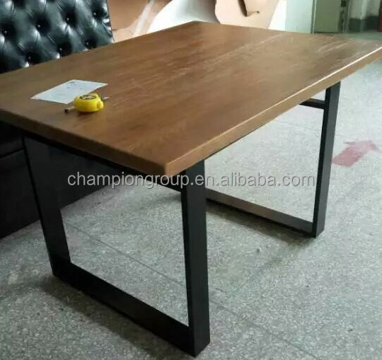 素朴なダイニングルームのテーブル、 アメリカンレトロなスタイルの金属製の木のダイニングテーブル仕入れ・メーカー・工場
