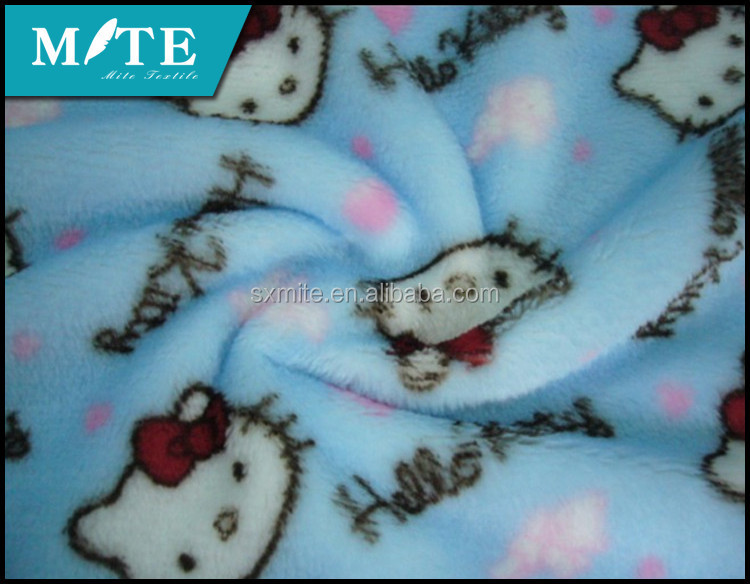 ポリエステルfdydty猫をプリントフリース毛布の衣服のサテン仕上げとantipllingスカーフのための仕入れ・メーカー・工場