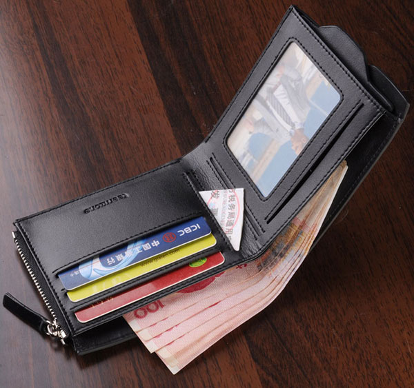 最も人気のある2014年コインポケットジッパーデザインのメンズレザー財布問屋・仕入れ・卸・卸売り