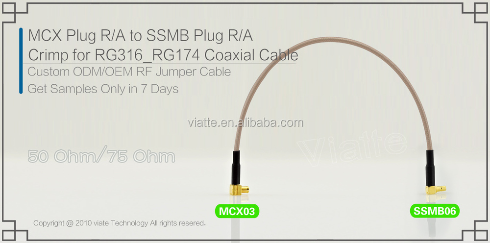 Mcxプラグ/maler/aにssmbプラグ/maler/rg316_rg174に圧着力を同軸ケーブルのコネクタのための仕入れ・メーカー・工場