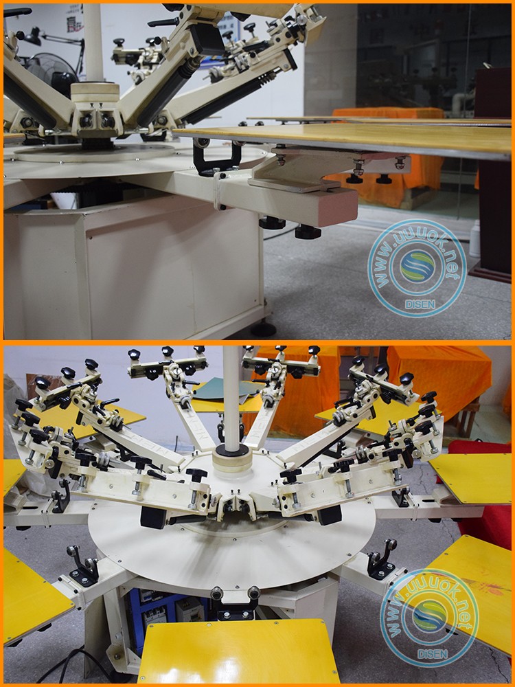 Automatic roll to roll 8 color t-shirt cylinder digital silk semi auto screen printing machine
