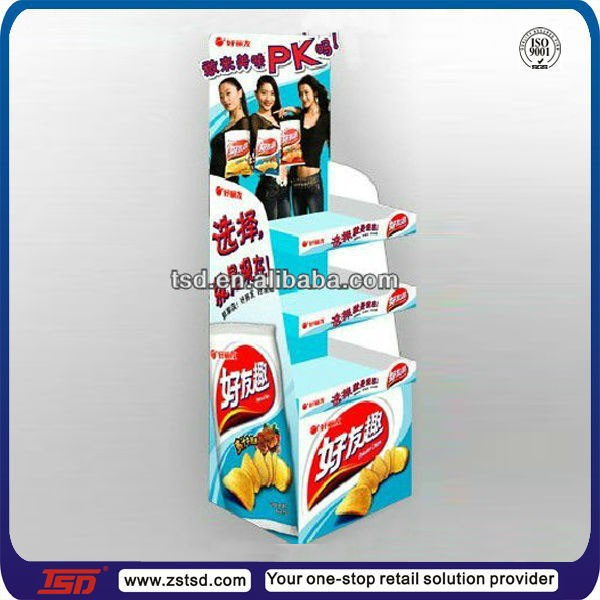 Tsdc751 Custom Floor Potato Chip Cardboard Display Rack/potato Chips
