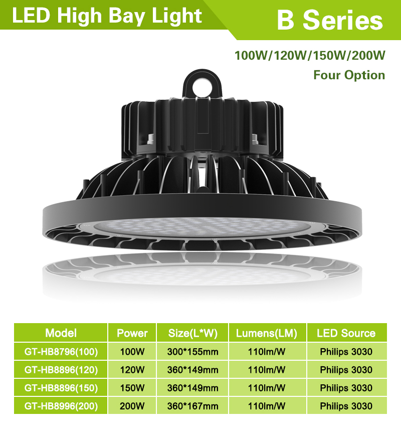 150w round led petrol station canopy industrial and mining style High shed light meanwell high bay lighting