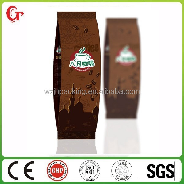 Custom printed back center sealed plastic tea bag with side gusset