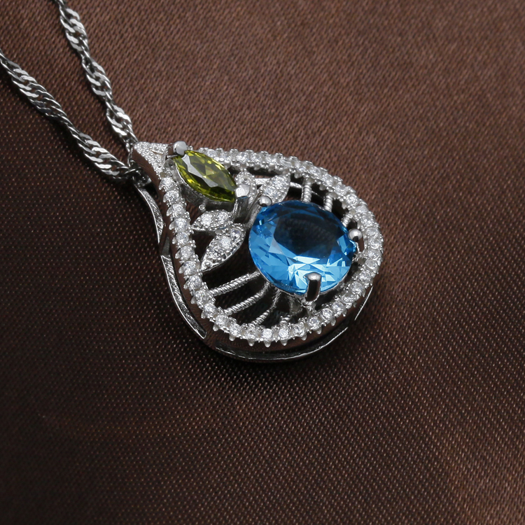 2014ファッション925シルパージルコニアペンダントロジウムメッキアクセサリージュエリー問屋・仕入れ・卸・卸売り