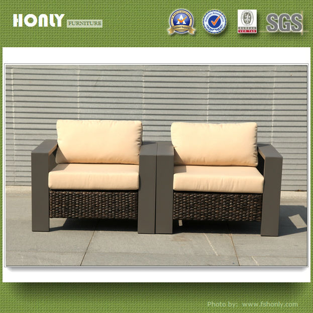 Wide aluminium outdoor KD sofa plastic magic outdoor sofa set